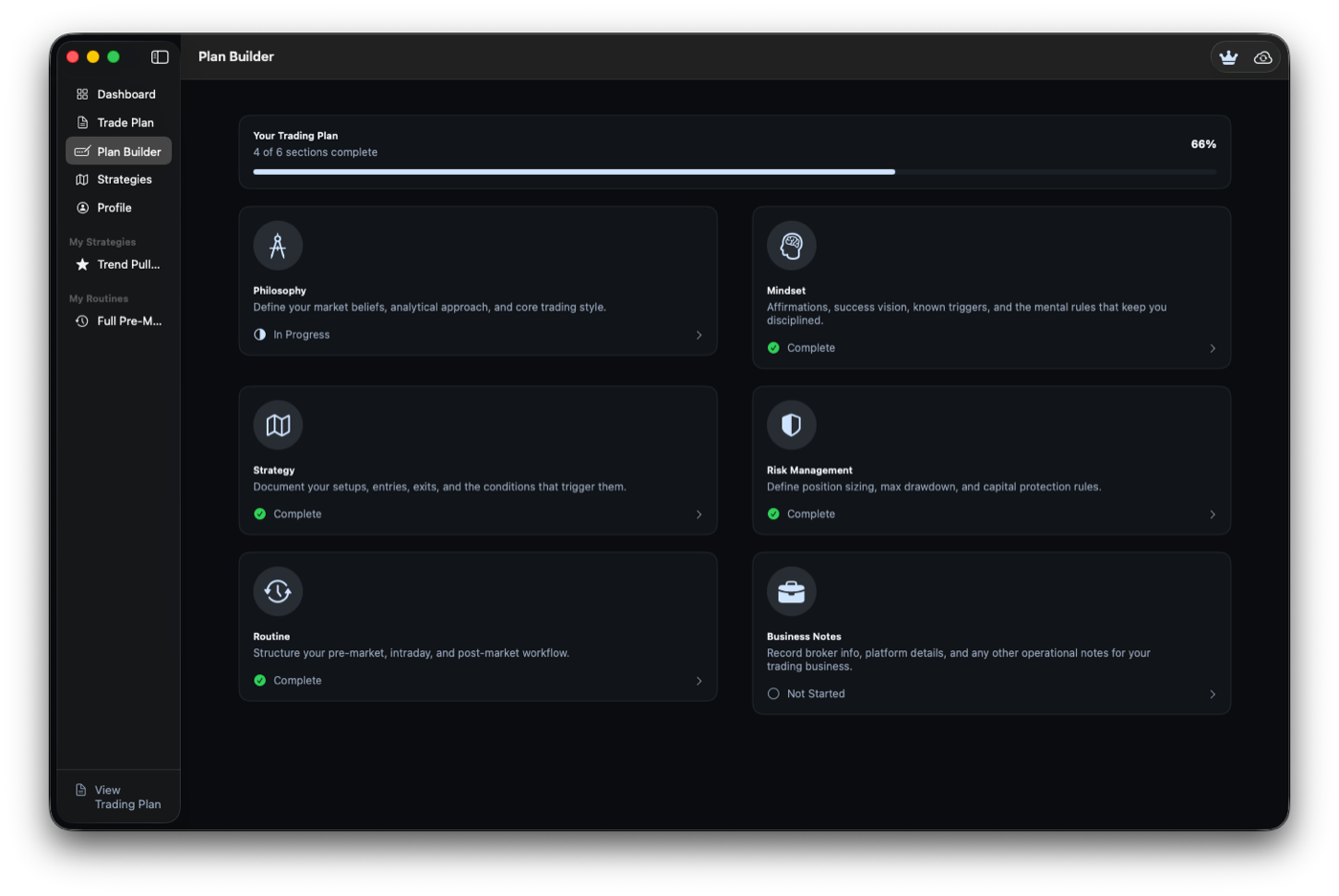 Mac Trading Plan Builder
